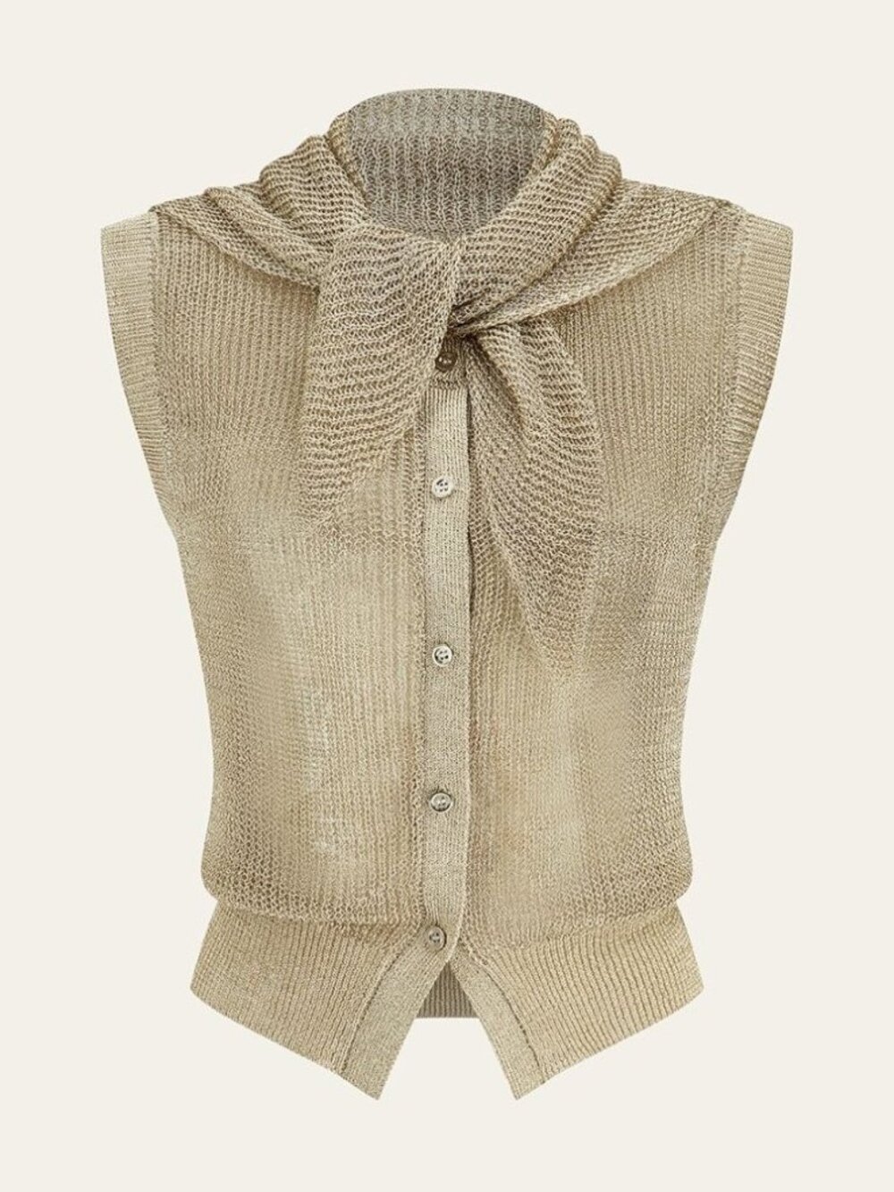 Commense Knit sleeveless vest with scarf